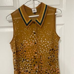 Cabi tan sheer sleeveless shirt